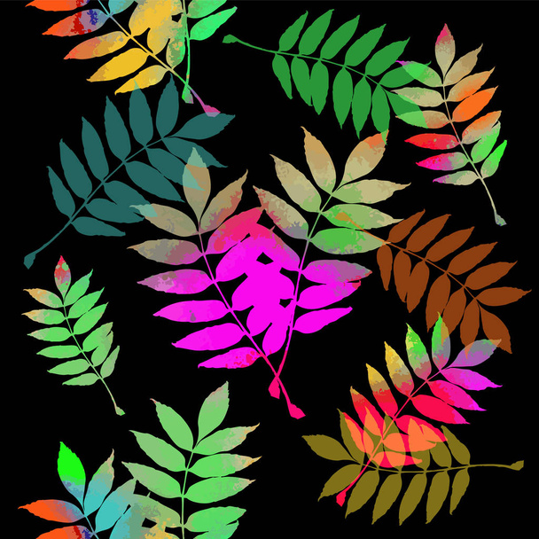 Un fond sans couture avec des feuilles colorées de cendres. Vecteur
 - Vecteur, image