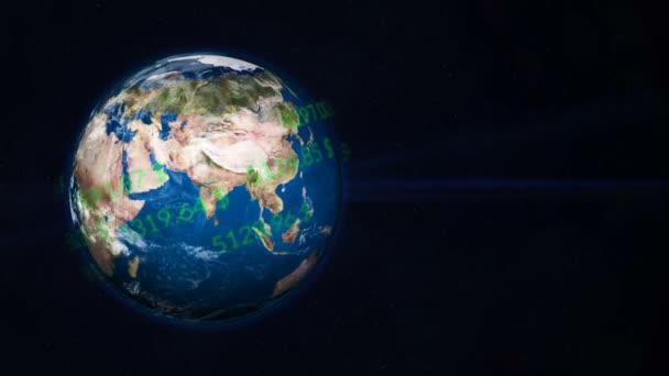 Lijn van getallen rond planeet aarde - Video