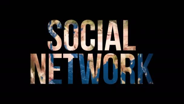 Text Soziales Netzwerk Drehen Erde Globus - Filmmaterial, Video
