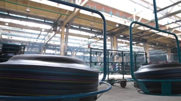 Lastiklerin havai konveyörüzerindeki hareketi - Video, Çekim