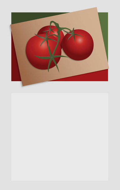 A menu template with a group of three red tomatoes - Photo, Image