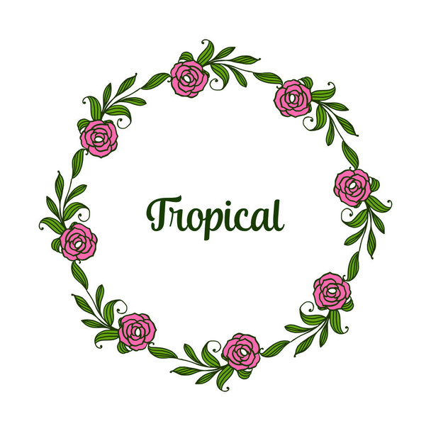 Template texture tropical with natural green leafy floral frame. Vector - Vector, Image