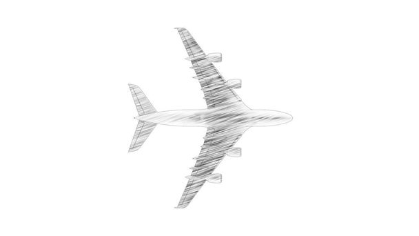 3D рендеринг гигантского реактивного самолета на белом фоне
 - Фото, изображение