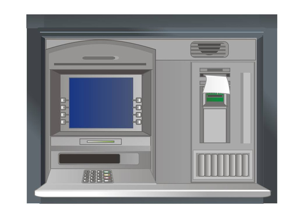 screen of  ATM wti paper check - Photo, Image