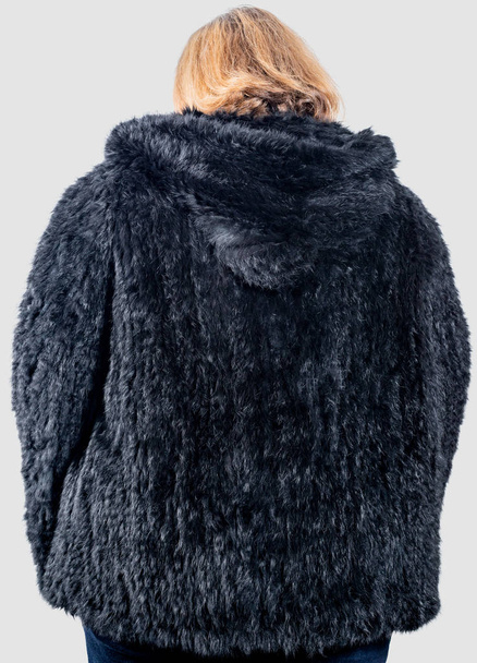 female model wearing a fur jacket - Zdjęcie, obraz