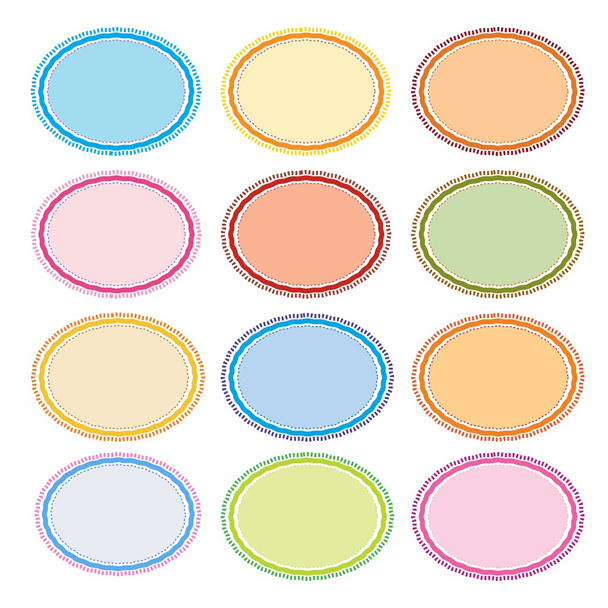 Colorful Illustration Set of Oval Frames for Design - Vector, afbeelding