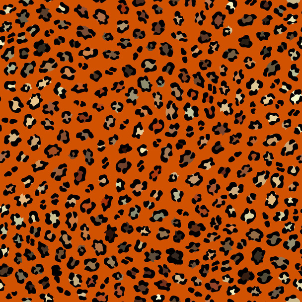 Seamless animal leopard texture pattern. Vector image. - Vector, imagen