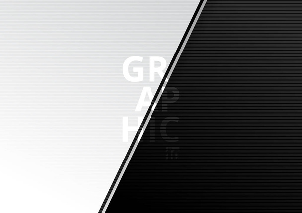 Abstract diagonal paper cut style white and black gradient color - Vector, Image
