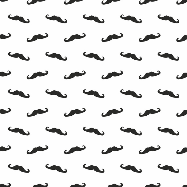 Motif vectoriel sans couture, fond ou texture avec des moustaches vintage rétro bouclées noires isolées sur fond blanc
. - Vecteur, image
