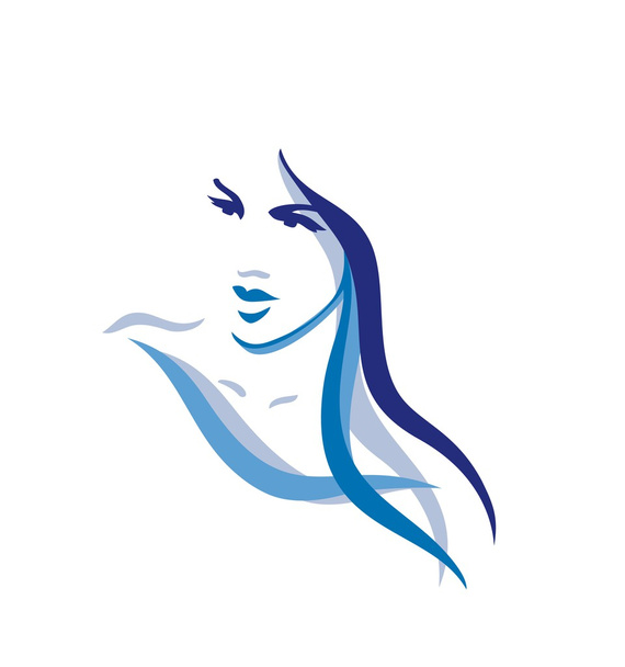 Donna con lunghi capelli blu
 - Foto, immagini