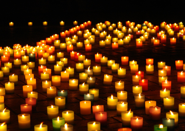 Llighted candles at night - Photo, Image