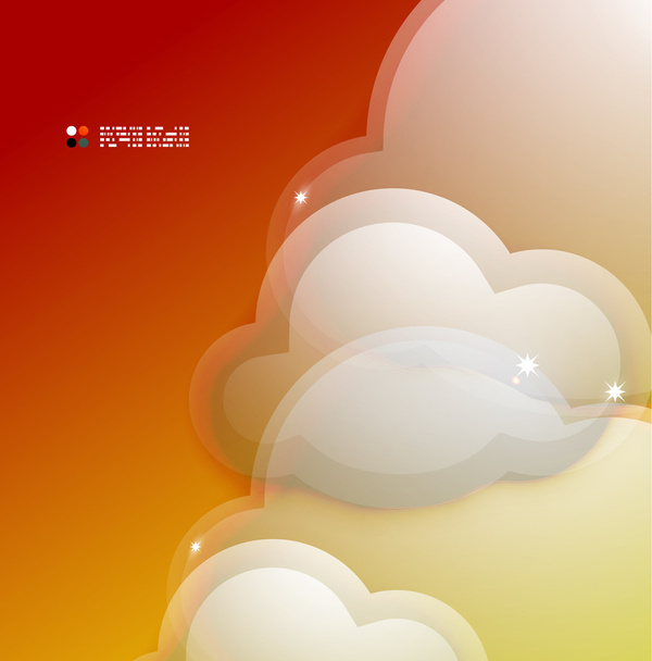Vidrio 3d nubes vector plantilla
 - Vector, imagen