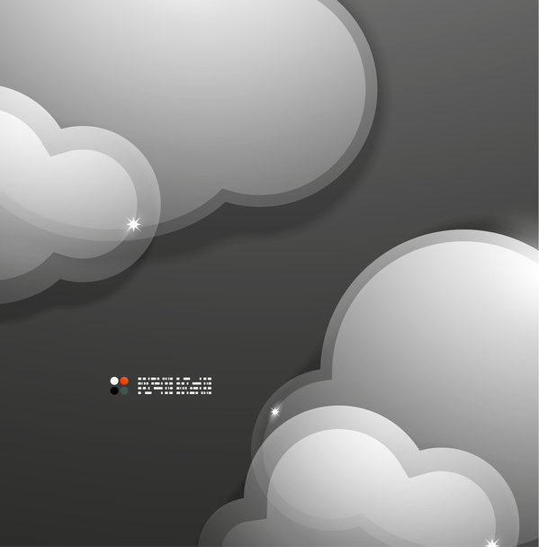 glas 3d wolken vector sjabloon - Vector, afbeelding
