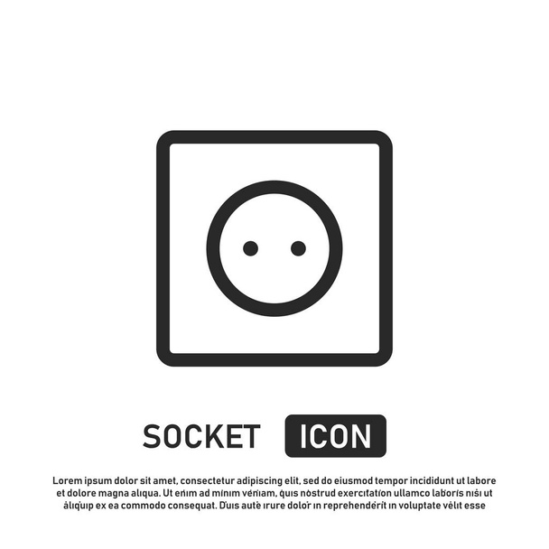Socket icon. European electic connector. Energy european home socket isolated. - Vector, Image