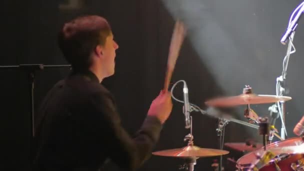 drummer and bass player on stage, concert video  - Filmmaterial, Video