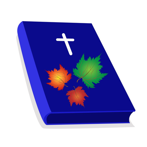 Sainte Bible avec croix en bois et feuilles d'érable
 - Vecteur, image