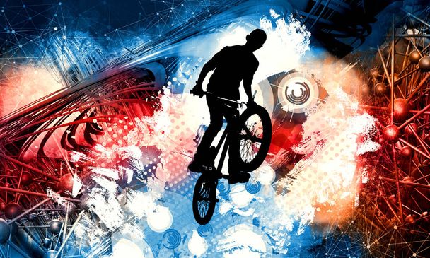 Ilustración deportiva del ciclista bmx
 - Foto, Imagen