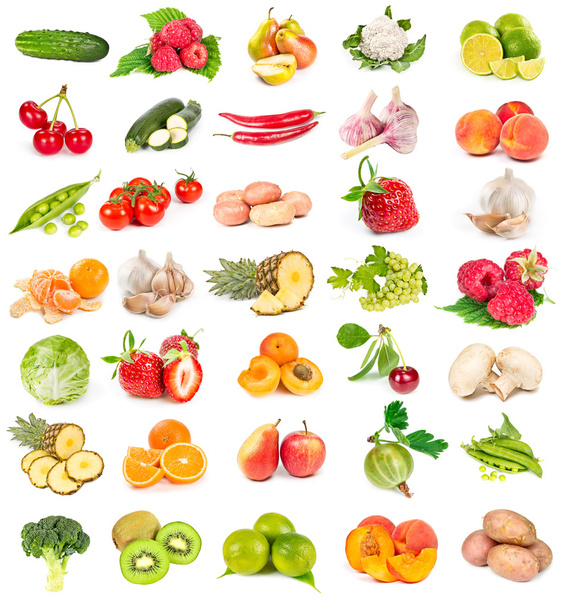 Ensemble de fruits et légumes frais
 - Photo, image