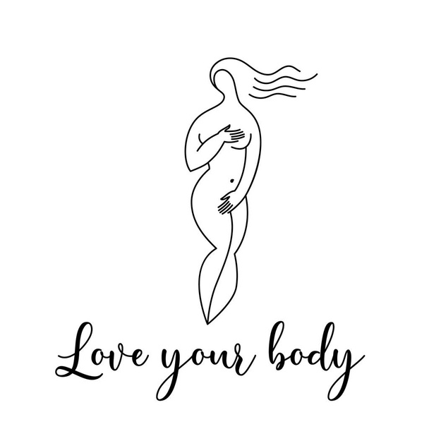 love your body template - Vector, Image