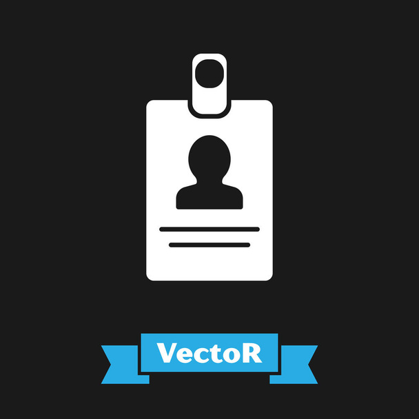 Icono de identificación blanca aislado sobre fondo negro. Se puede utilizar para la presentación, la identidad de la empresa, la publicidad. Ilustración vectorial
 - Vector, Imagen