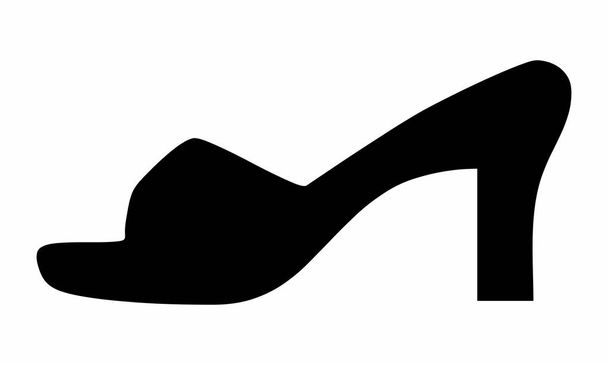 Frauenschuh dunkle Silhouette - Vektor, Bild