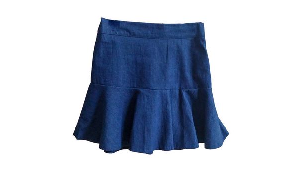 Falda azul aislada en blanco con camino de recorte
 - Foto, Imagen