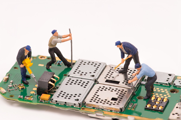 miniature people repair electronic device - Photo, Image