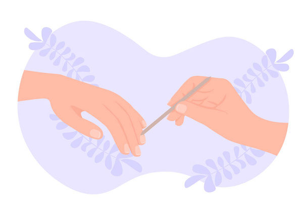 cutículas en las uñas, manos
 - Vector, Imagen