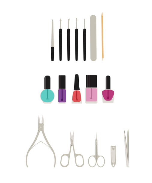 manicure set, instruments - Vector, Image