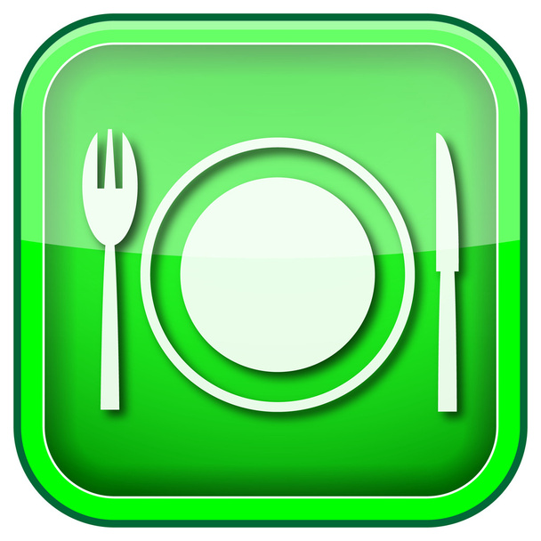 Green square shiny icon - Photo, Image