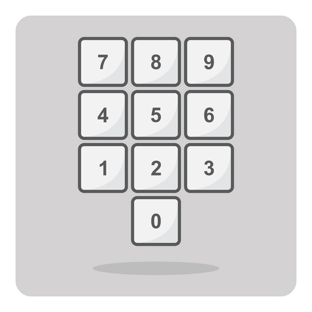 Vector design of flat icon, Number button on isolated background. - Vektor, Bild
