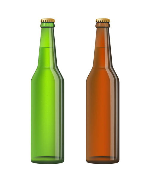 zwei Bierflaschen - Vektor, Bild