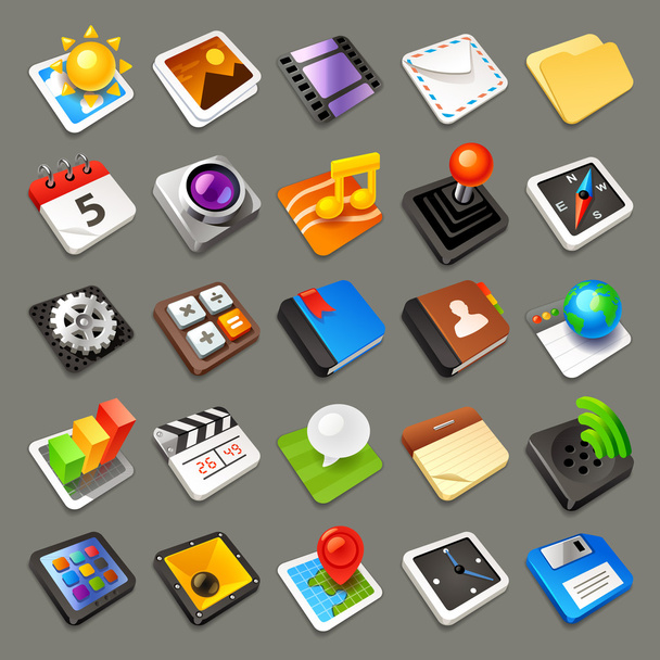 Multimedia icons set - Vektor, obrázek