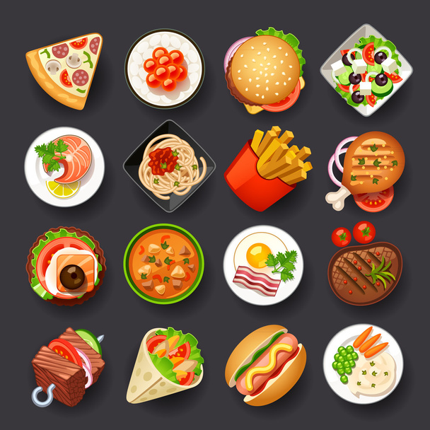 Dishes icon set - Vector, Image