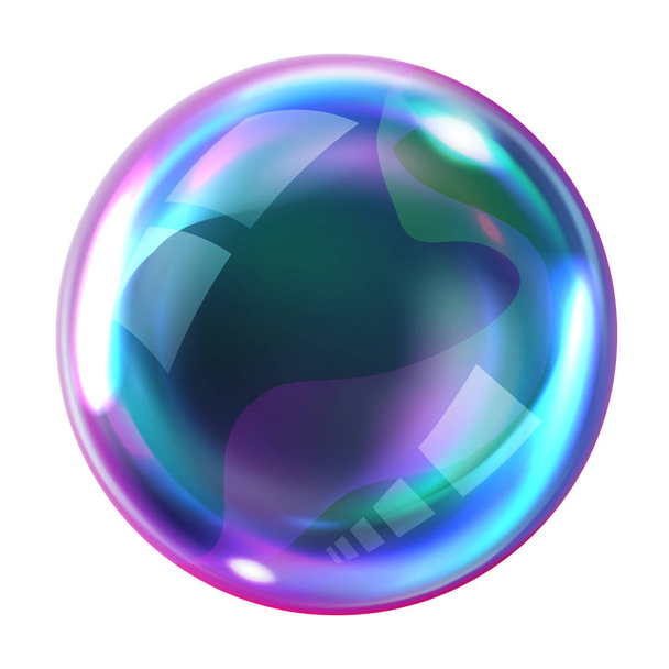 Мильні бульбашки веселки з відображенням
 - Вектор, зображення