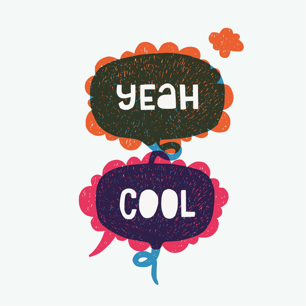 Overlapping speech bubbles banner - Vector, Image