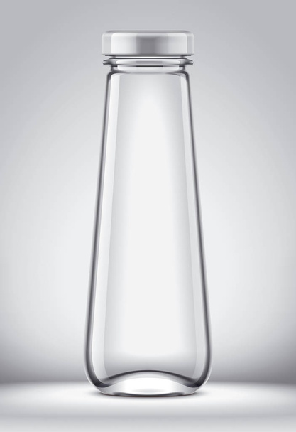Стеклянная бутылка для соков и других напитков. 3d-рендеринг
.  - Фото, изображение