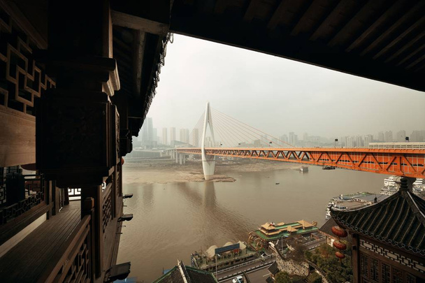 Chongqing γέφυρα στο Hongyadong - Φωτογραφία, εικόνα