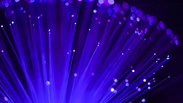 Blue luminous abstract background, digital fiber optic connection concept. - Foto, Bild