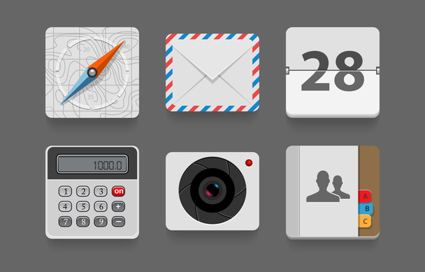 Application flat icons for phone and web. - Vector, Image