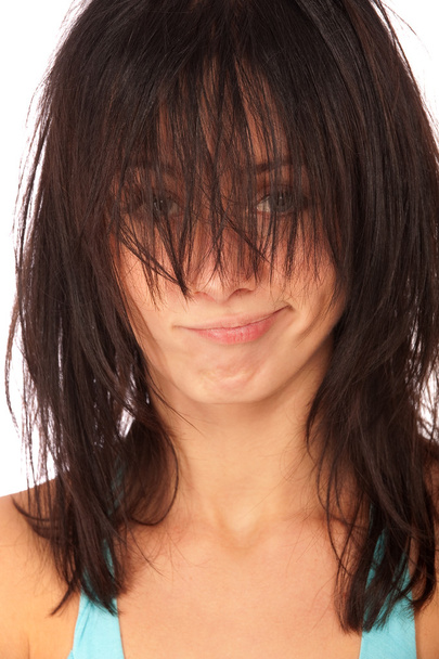 Chica con el pelo salvaje
 - Foto, Imagen