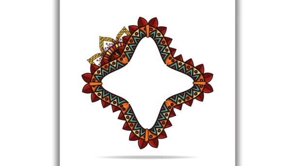 etnikai Mandala boho stylestar keret, videó animáció - Felvétel, videó