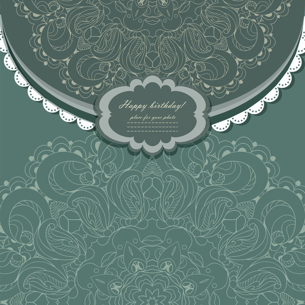 Beautiful invitation with lace vector - Vecteur, image