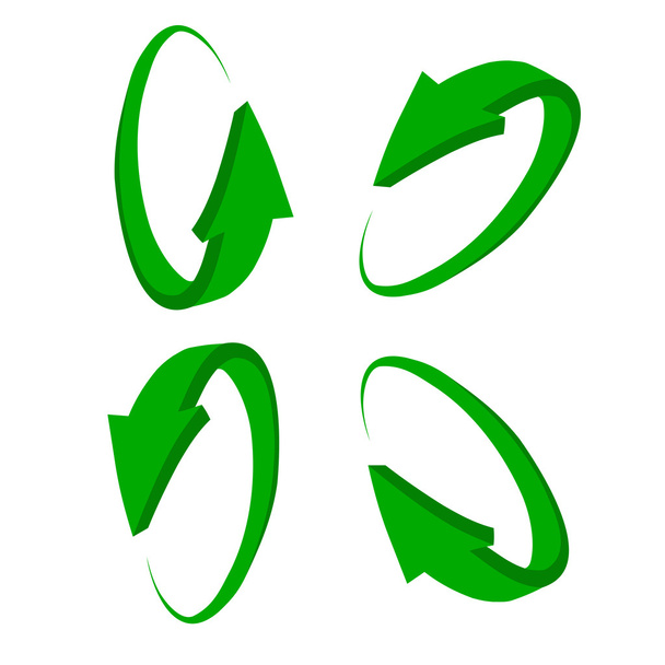 σετ 3d πράσινο βέλος - Διάνυσμα, εικόνα