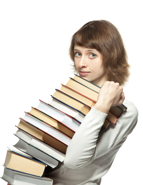 The young woman with books - Zdjęcie, obraz