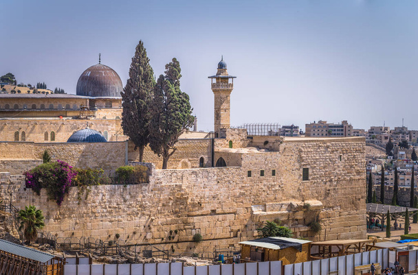 Jeruzsálem-október 04, 2018: a zsidók nyugati fala - Fotó, kép