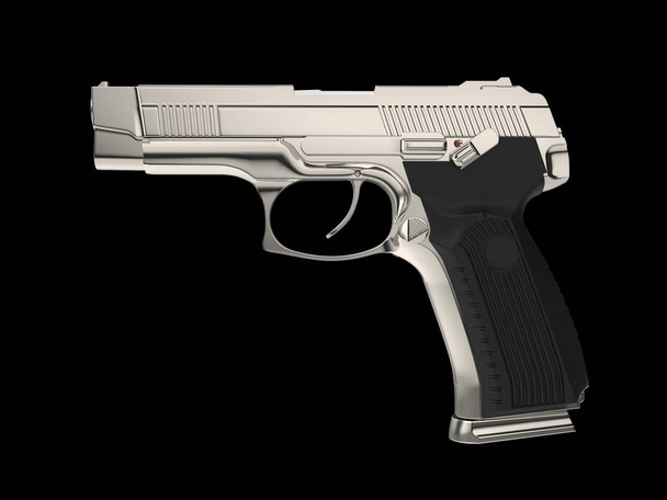 Металевий сучасний тактичний ручний пістолет вид збоку
 - Фото, зображення