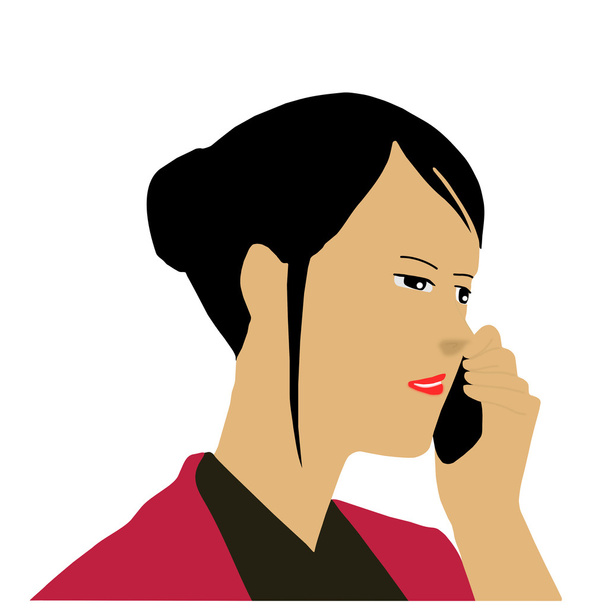 Mujer de negocios llamando por teléfono
 - Vector, Imagen