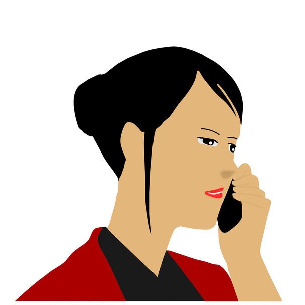 Business woman calling on phone - Vector, Image