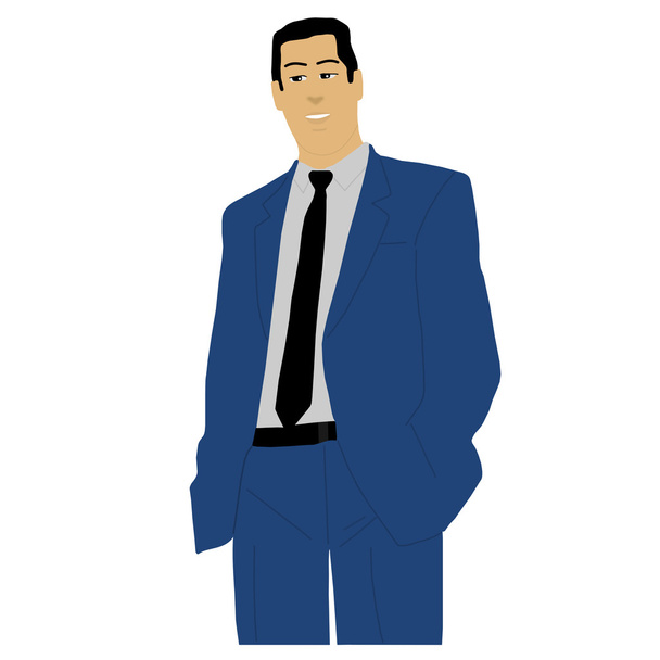 Postura de un hombre de negocios solo
 - Vector, Imagen